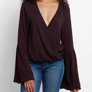 Plum surplice top